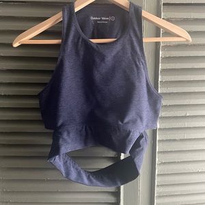 Outdoor Voices Textured Compression Crop Top Navy, Small